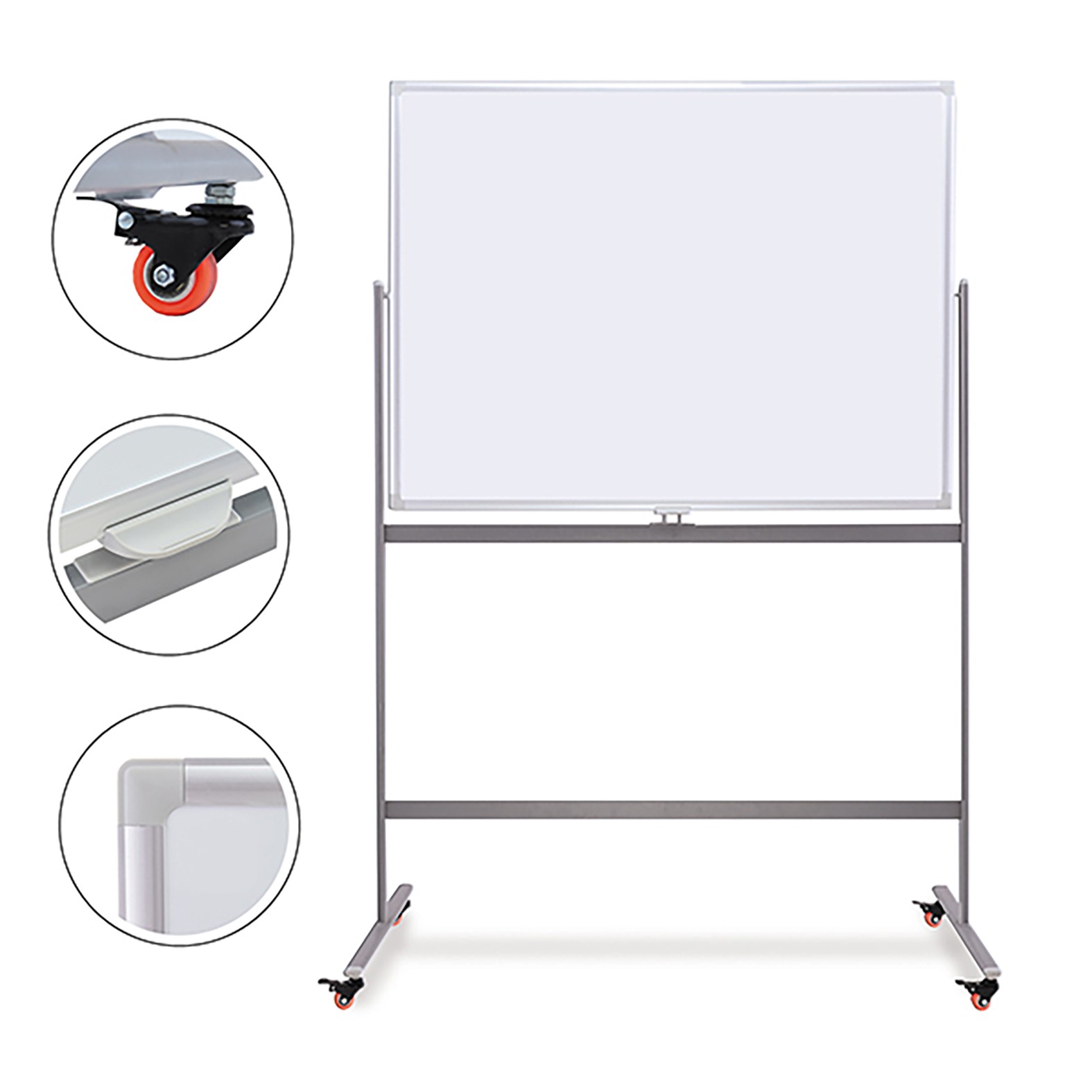 Offishop Dvostrana bela magnetna tabla sa postoljem Lux OF338, 60x90cm