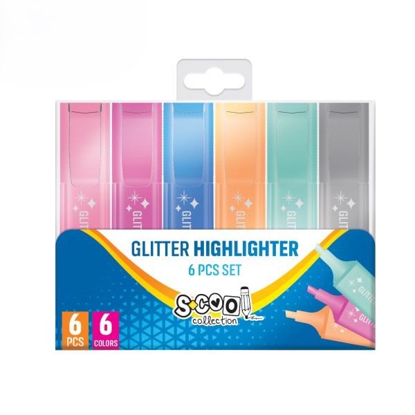 S-Cool Set markera Glitter SC2579, 6 komada
