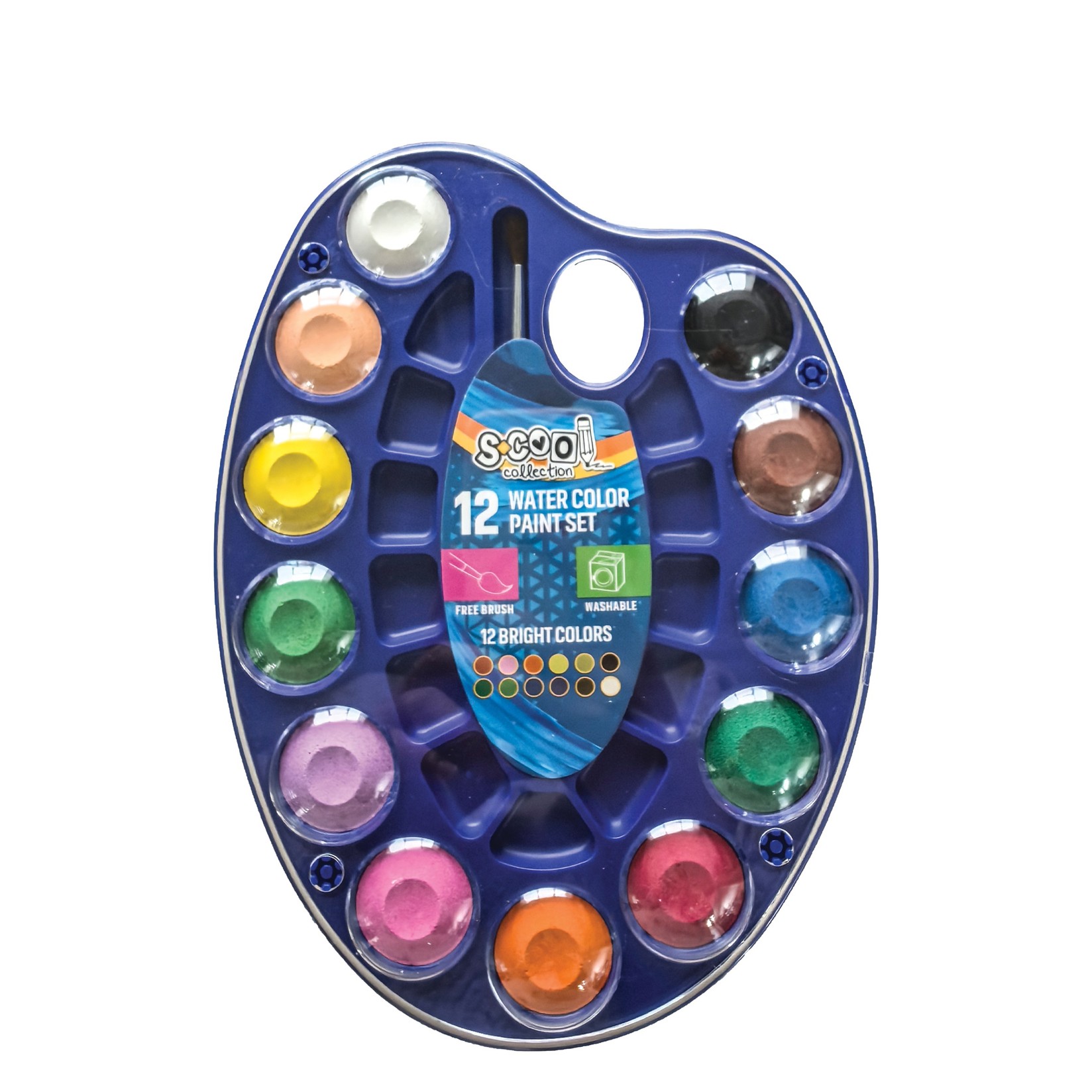 S-Cool Vodene boje Paleta SC3217, 12 komada, 28mm