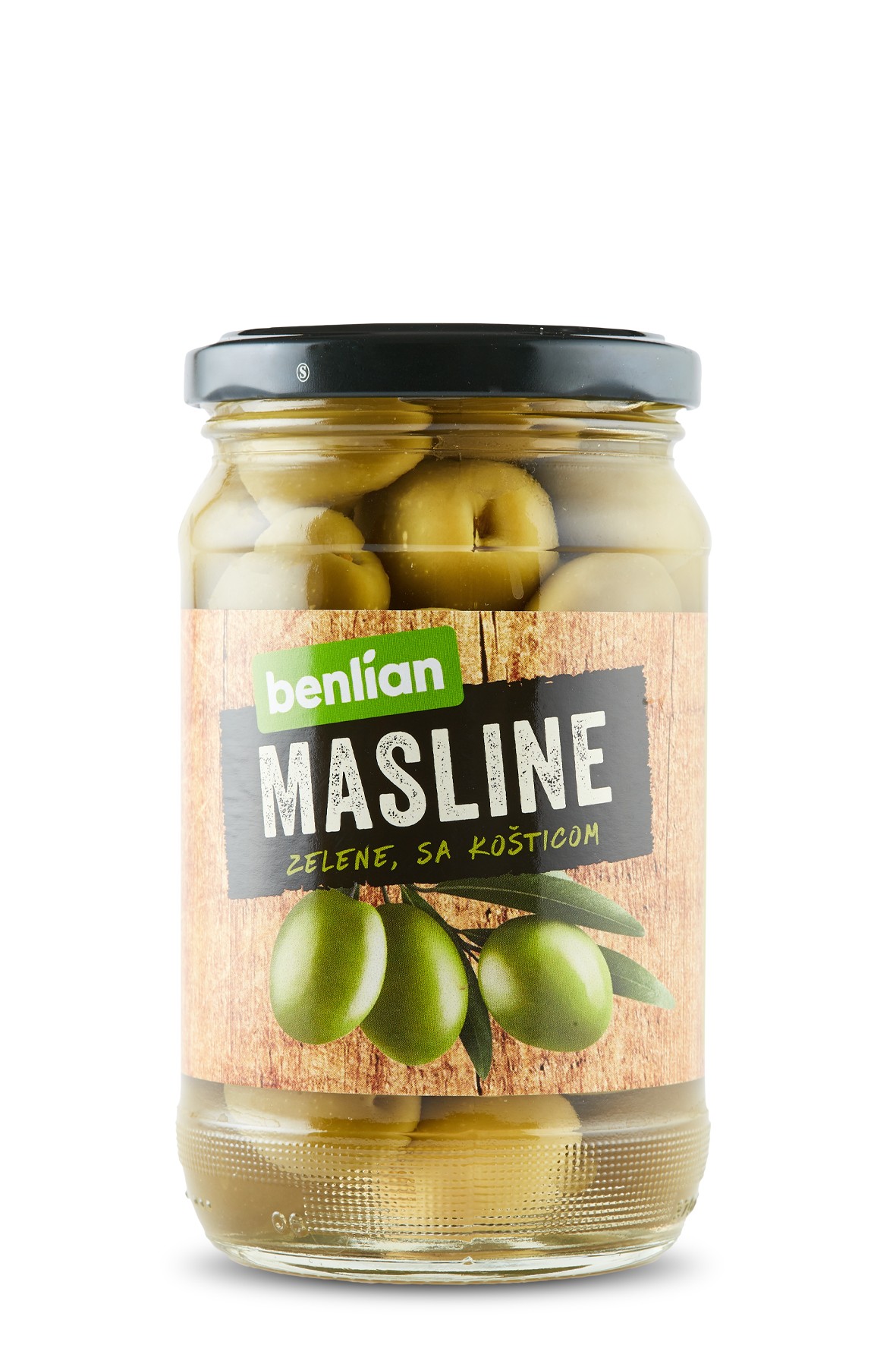 Benlian Foods Zelene masline  sa košticom u tegli, 360g