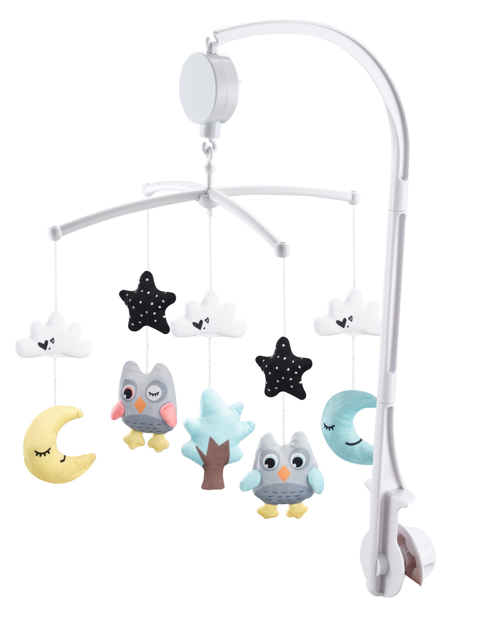 BBO Muzička vrteška za krevetac Owls, Bela