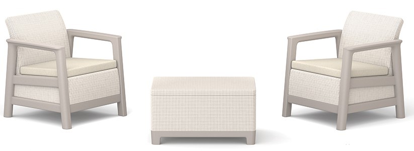 Keter Baštenska garnitura sa box stolom Scandi Linea, Bež