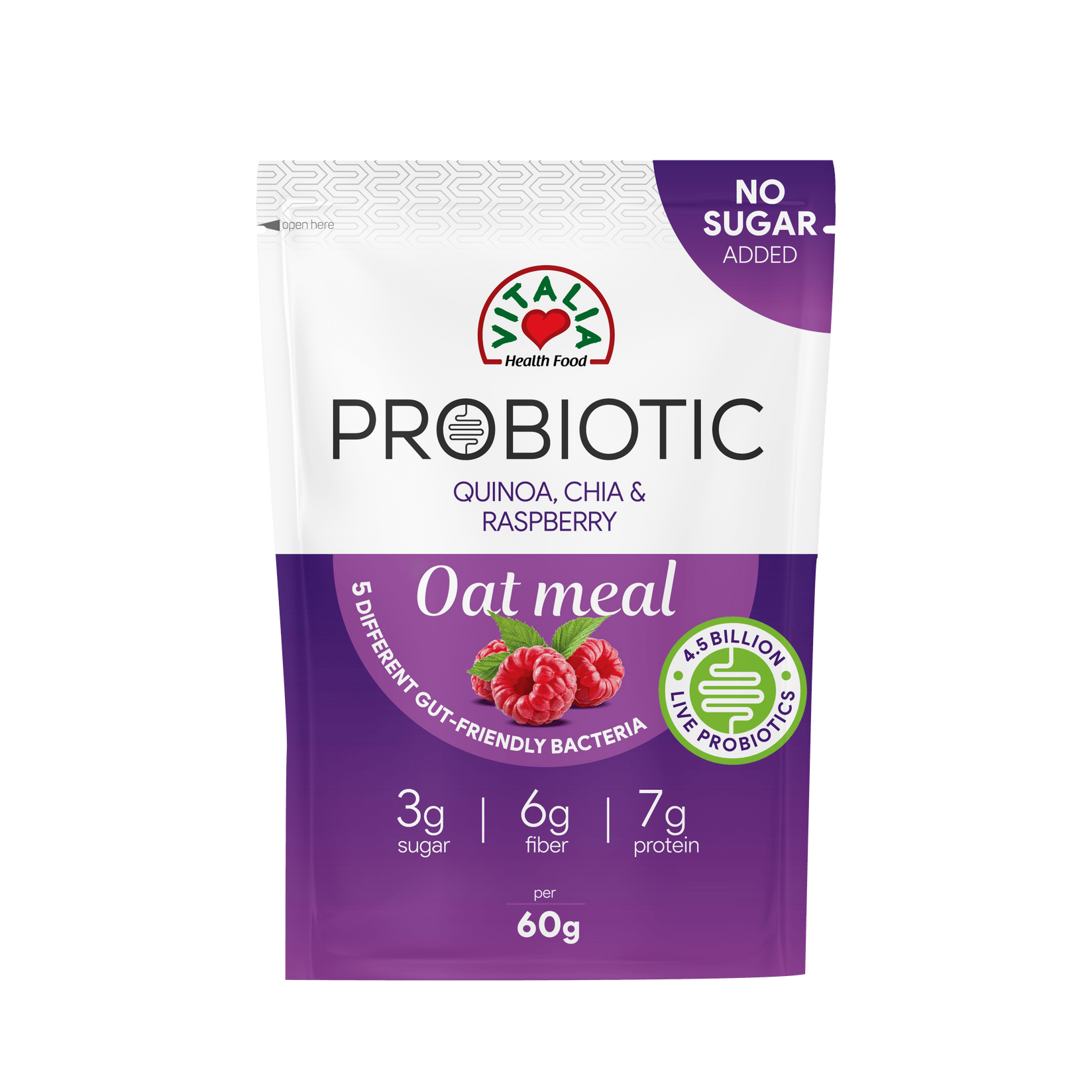 Vitalia Probiotic Ovsena kaša, Kinoa, malina i čia, 60g
