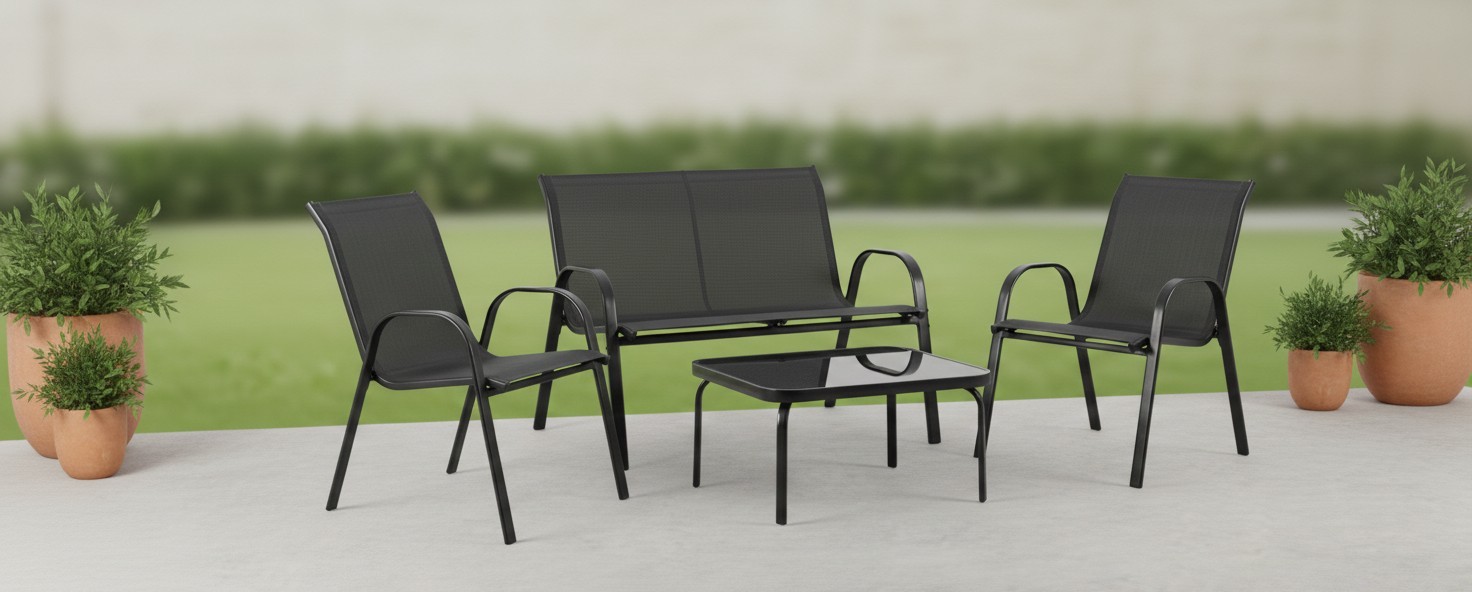 Zen Garden Baštenska garnitura Lagos, Crna