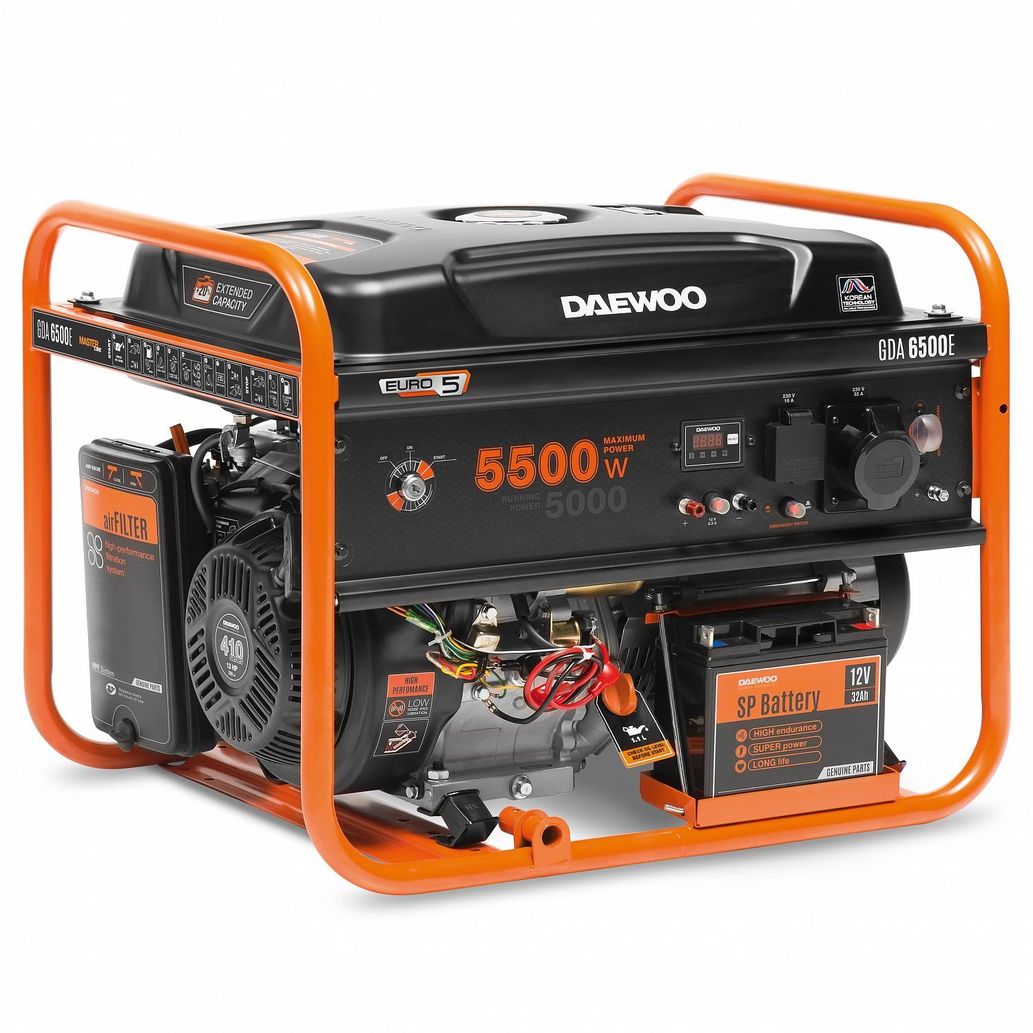 DAEWOO GD6500E Benzinski generator 5000W, 389cc, električni start