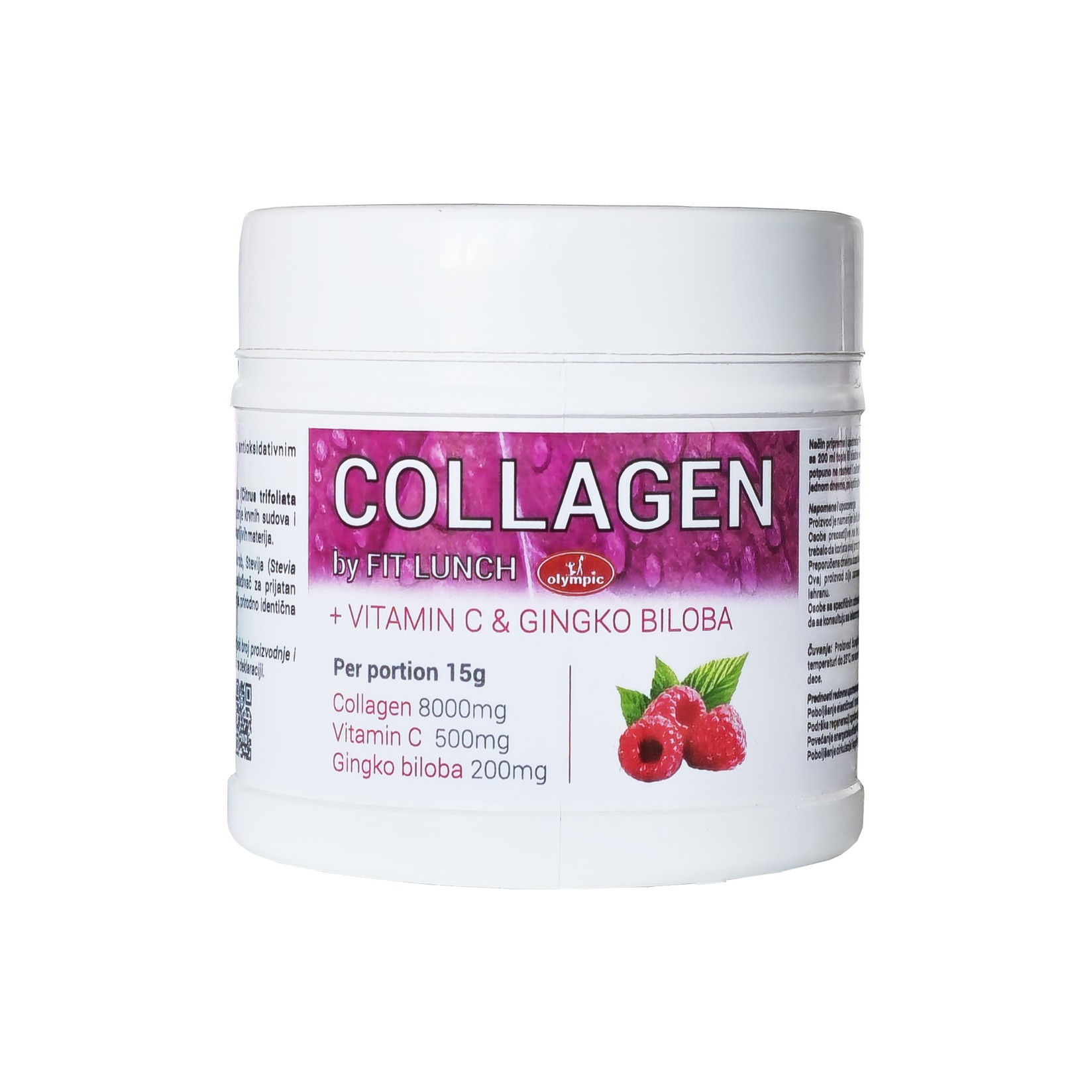 Olympic Kolagen sa vitaminom C i gingko bilobom, Malina, 450g