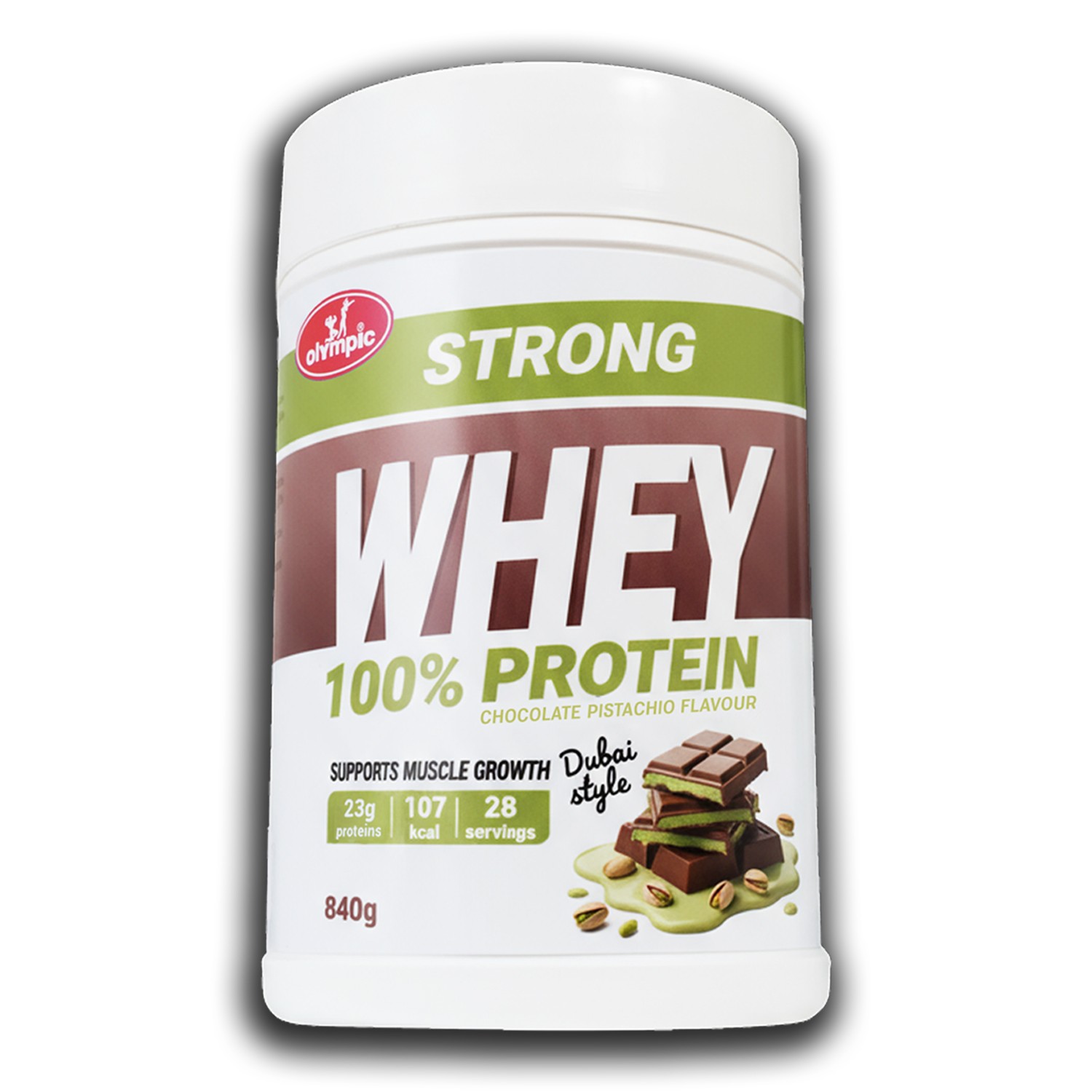 Olympic Protein Strong Whey 100%, Dubai čokolada, 840g