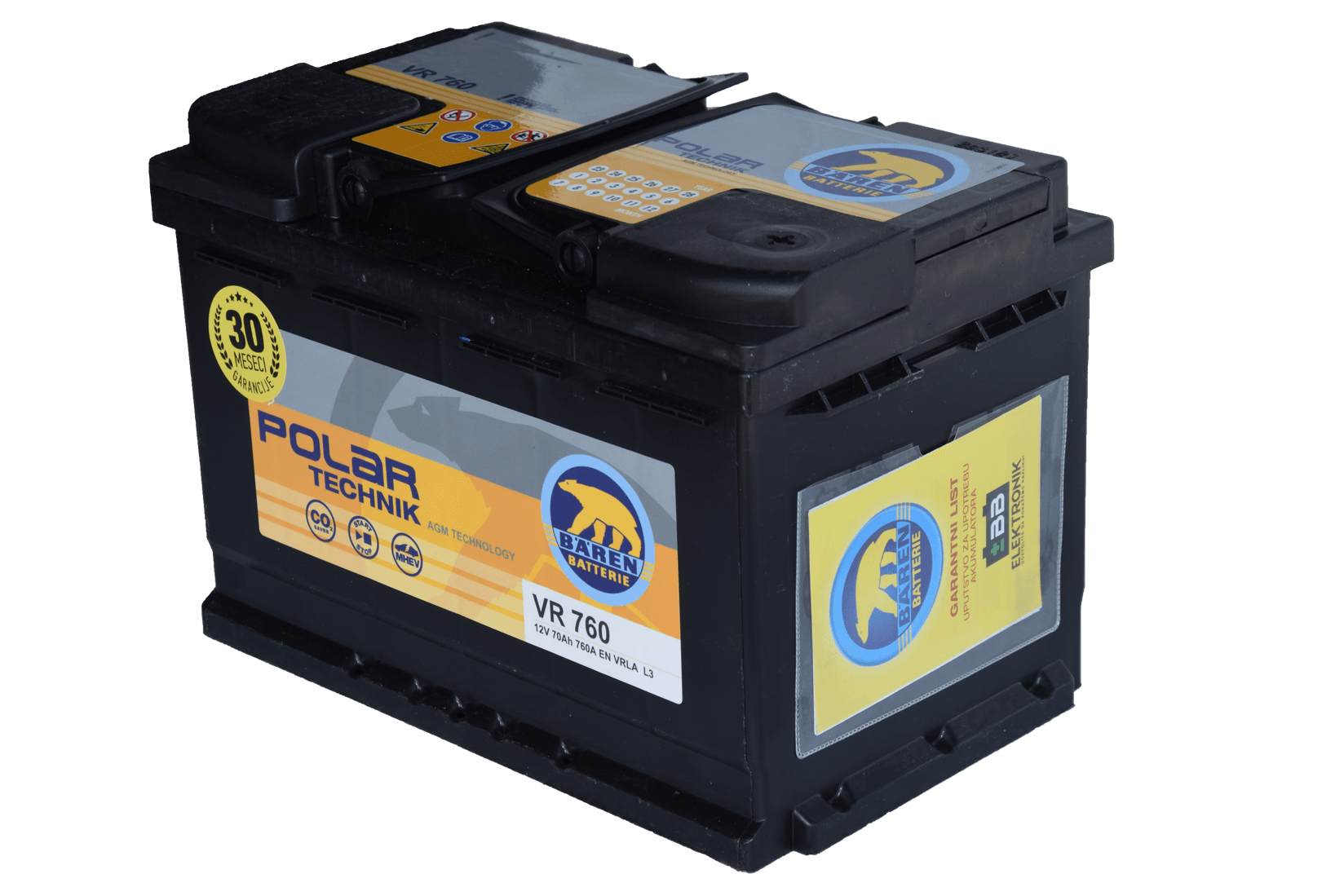 BAREN Akumulator 70Ah AGM 7904204 760A/En