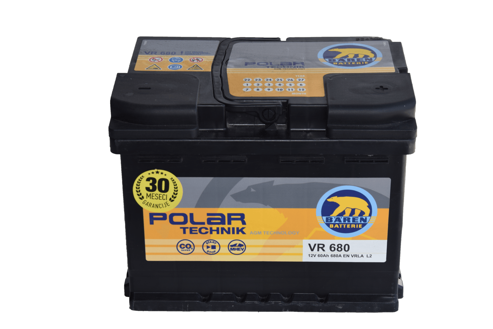 BAREN Akumulator 12V 60Ah AGM 680A/En