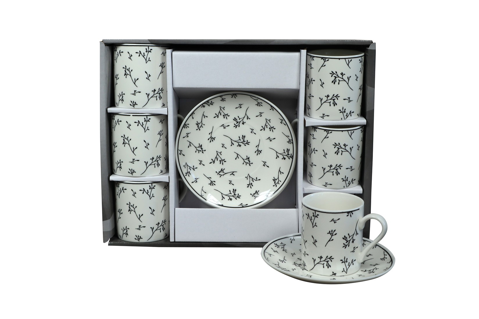 Sigma Set šolja za kafu, porcelan, 120ml 6/1 (Beli/CV) YK120C-8874