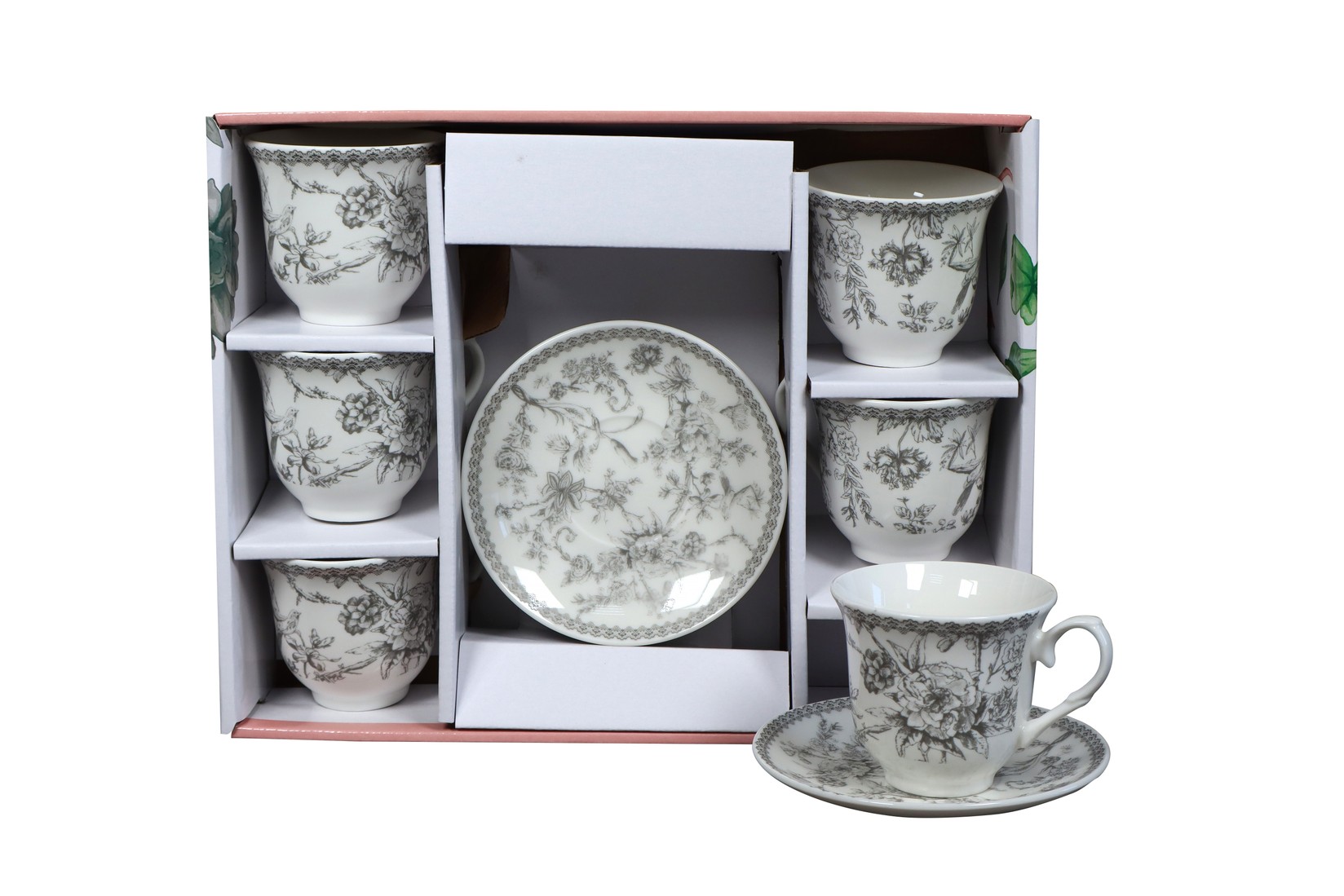 Sigma Set šolja za kafu, porcelan, 160ml 6/1 (Ret/Blk) YK160-ZCL-8935