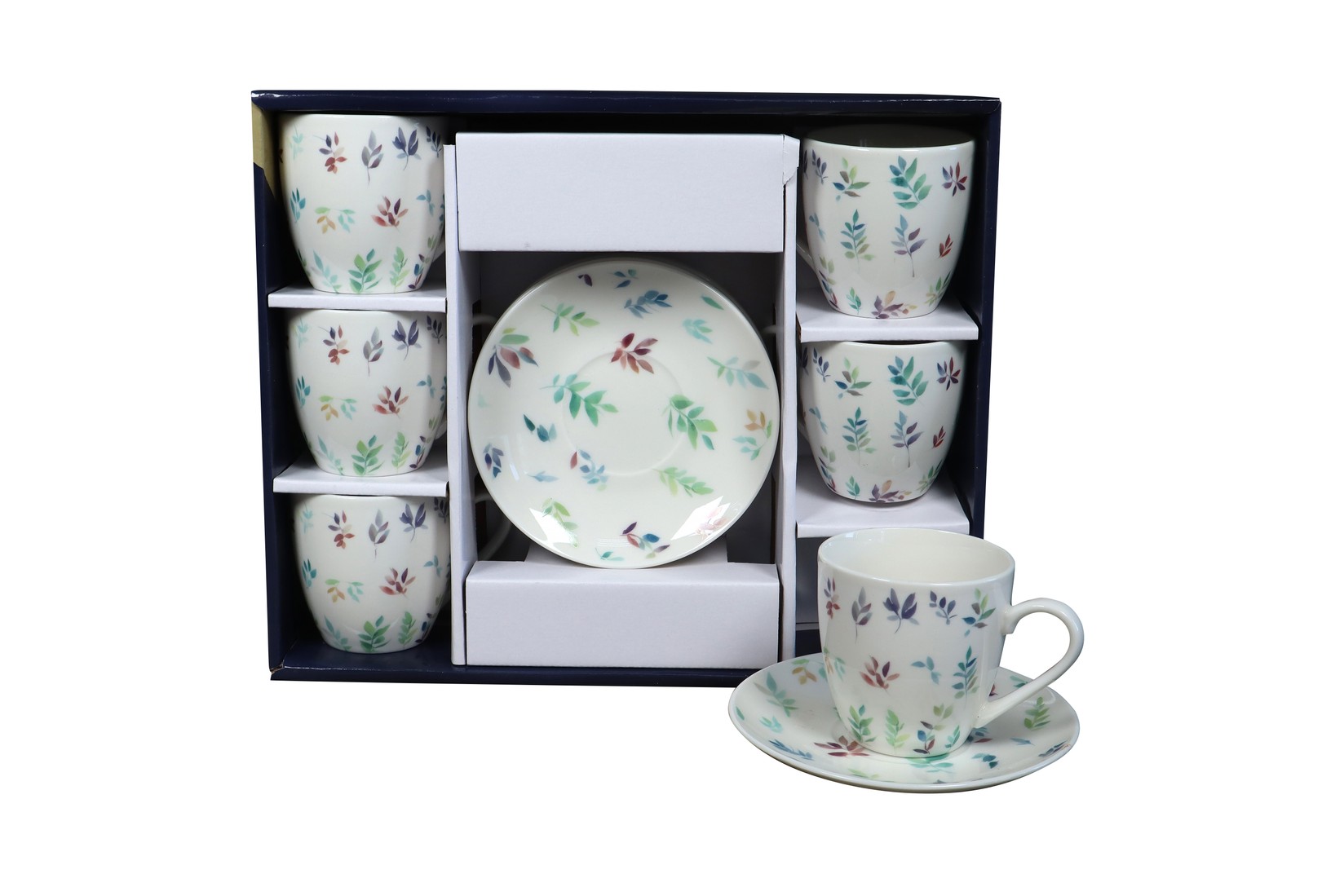 Sigma Set šolja za kafu, porcelan, 160ml 6/1 (Šar/List) YK160-GHJ-8942