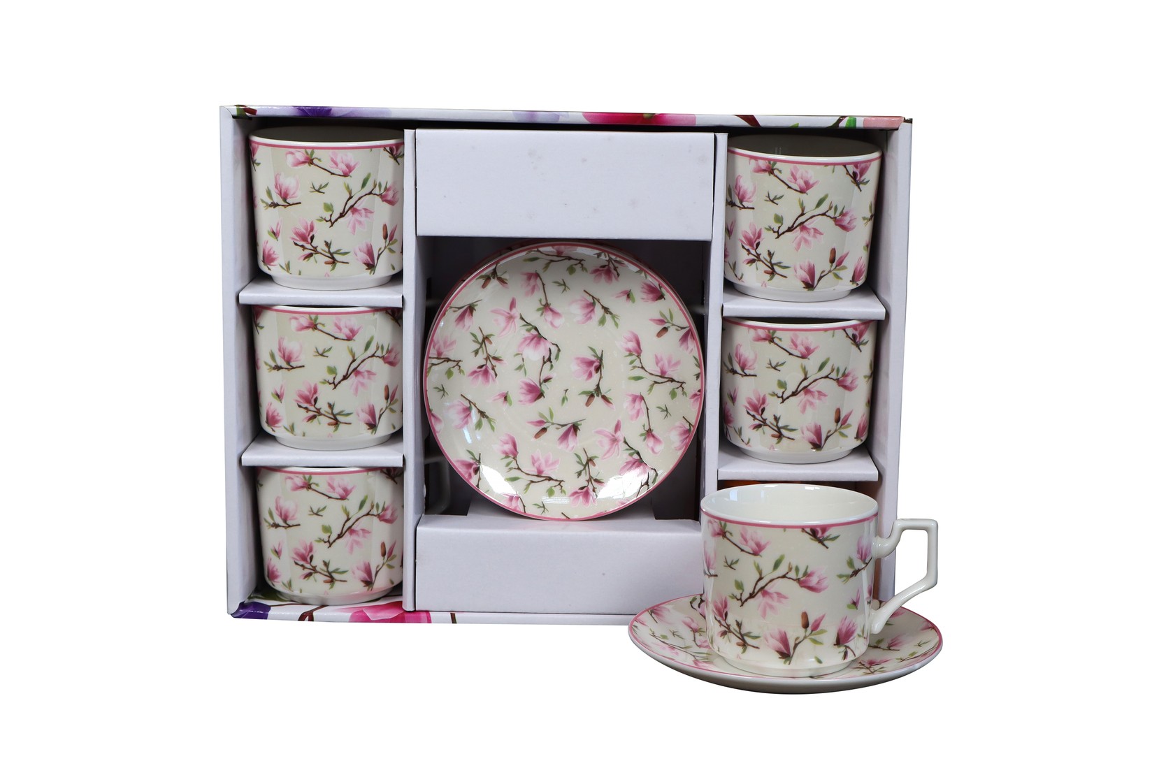 Sigma Set šolja za kafu, porcelan, 160ml 6/1 (Lust/Pin) YK160-ZY-9017