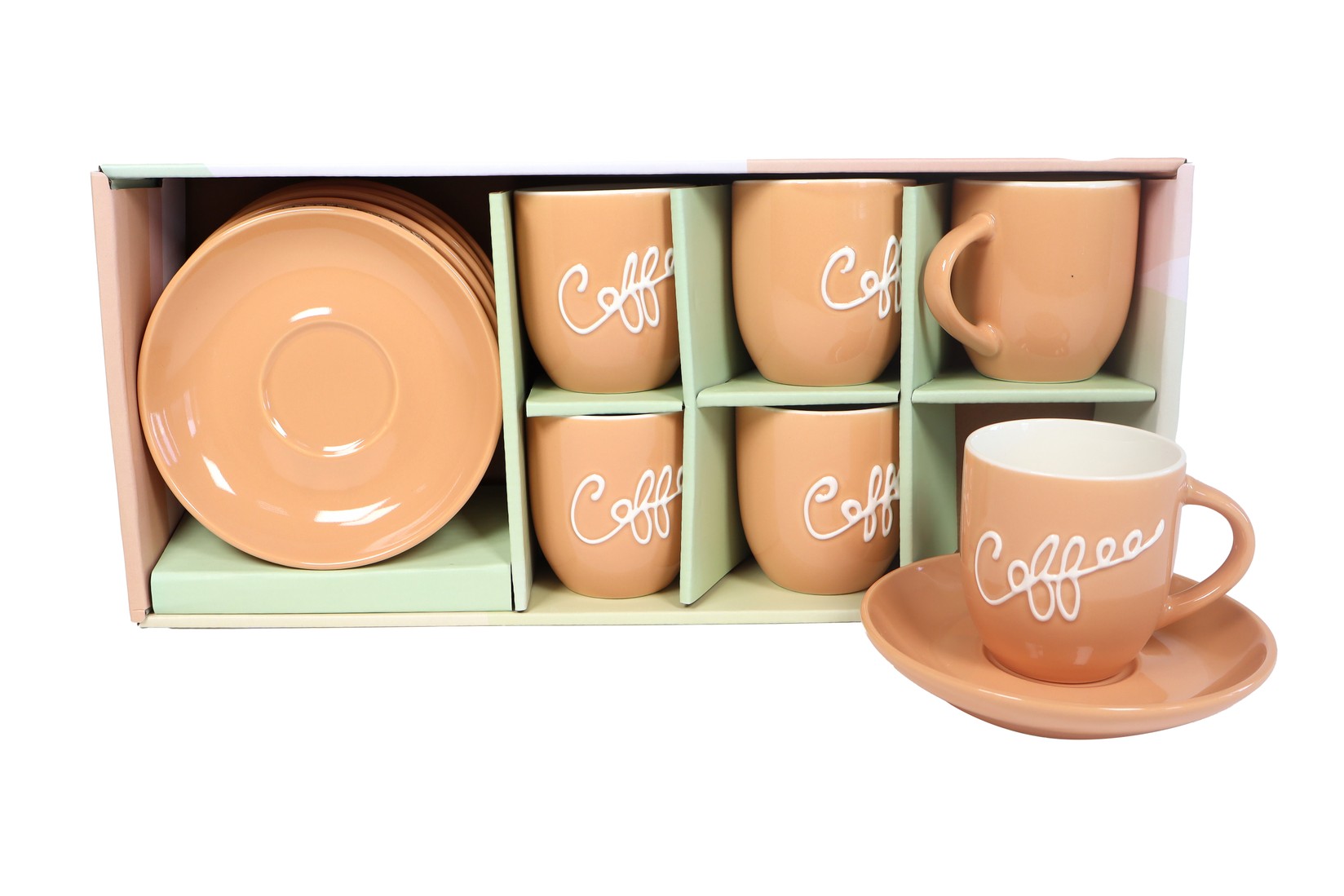 Sigma Set šolja za kafu RXG-N240760C, 180ml, Porcelan, 6 komada, Cof-mocha