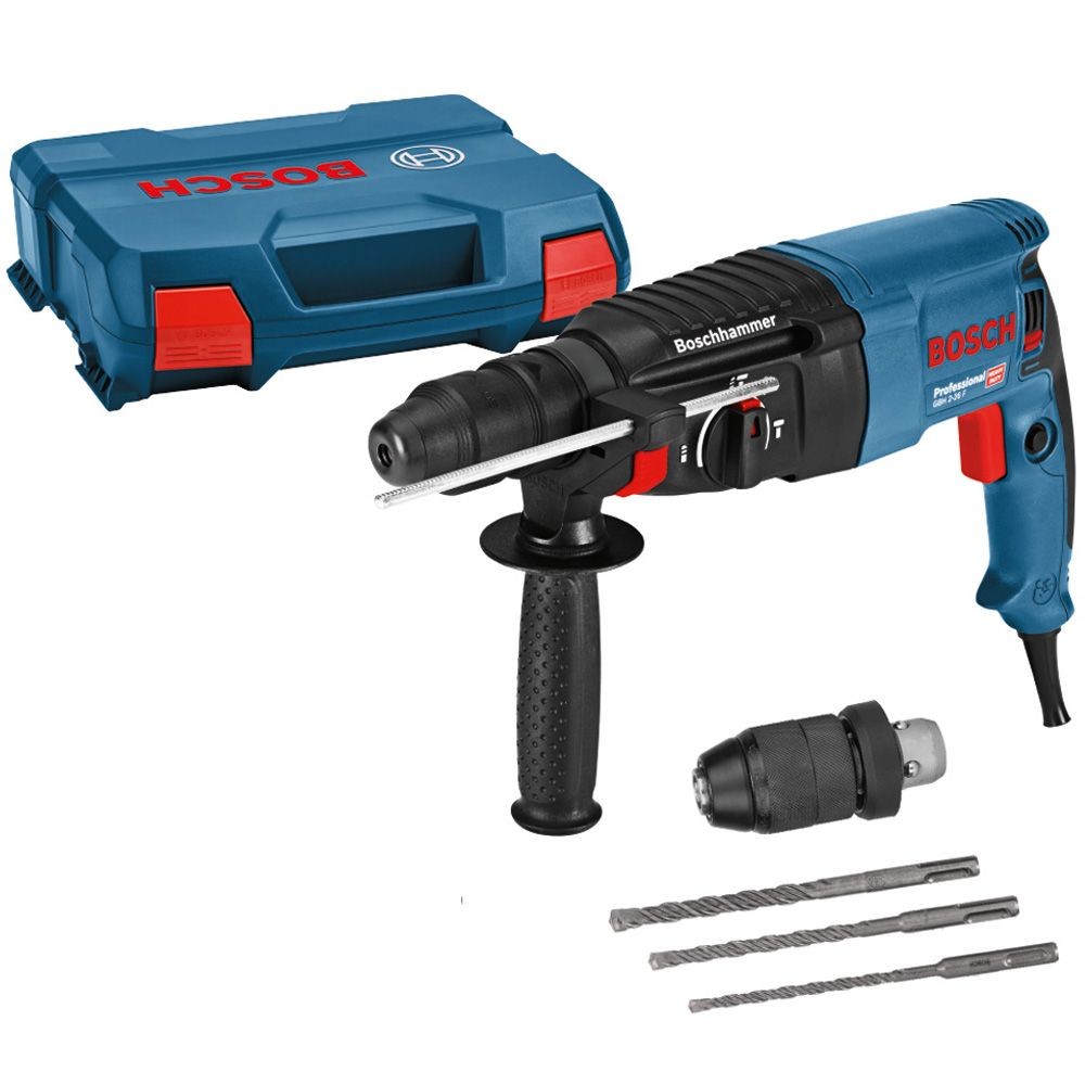 Bosch GBH 2-26 F Elektro-pneumatski čekić  + trodelnidelni set SDS + burgija u koferu, 06112A4003