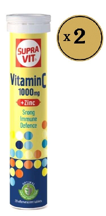 Supravit Kompleks sa vitaminom C 1000mg i cinkom 20 šumećih tableta 112695, 2 komada