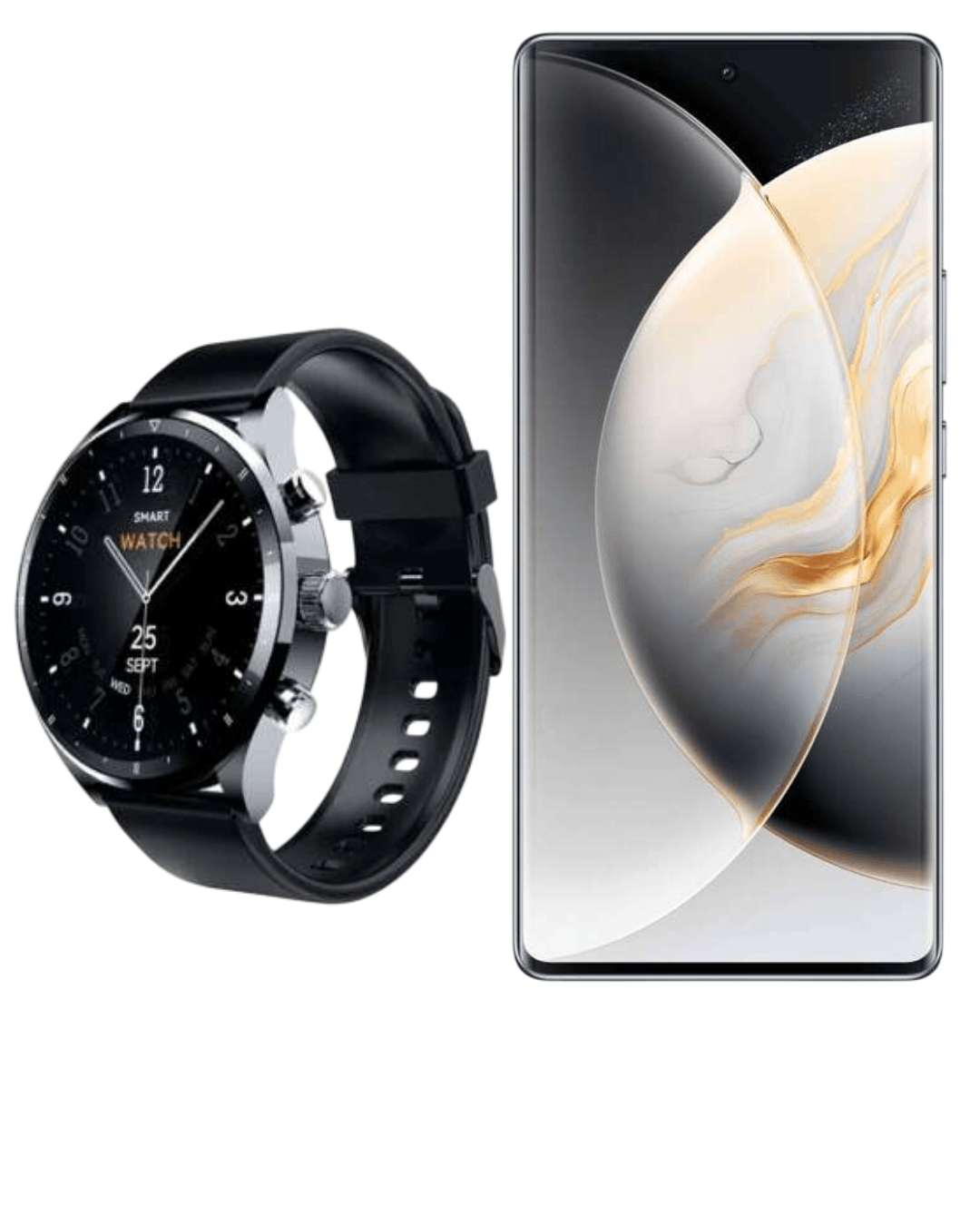 Tecno CAMON 30s Mobilni telefon 6/128GB CRNI + Tecno Pametni sat Gedžet Watch Pro 2, Tamnosivi