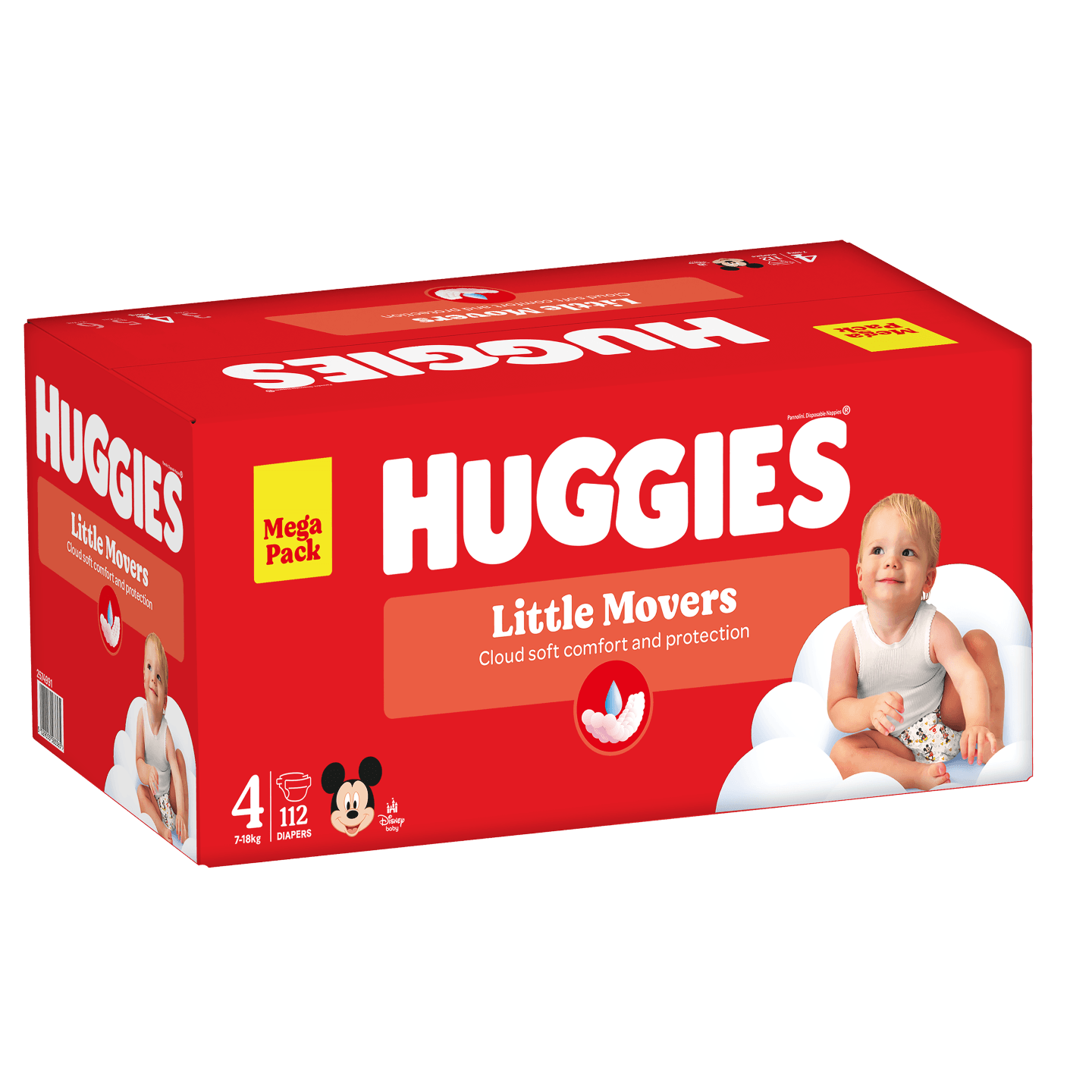 Huggies Little Movers Otvorene pelene Box, (4), 7-18kg, 112 komada