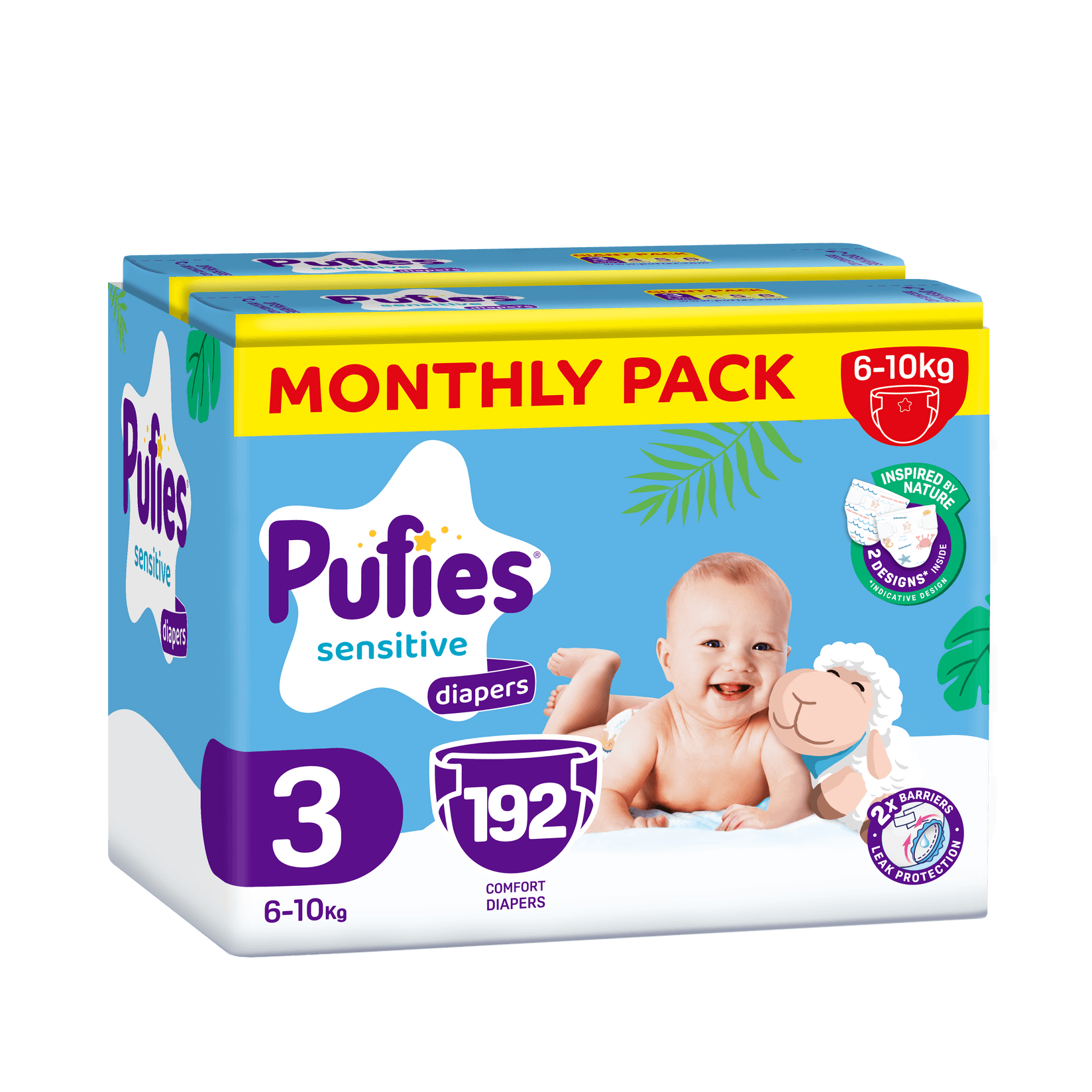 Pufies Monthly pelene 3, 6-10kg, 192 komada