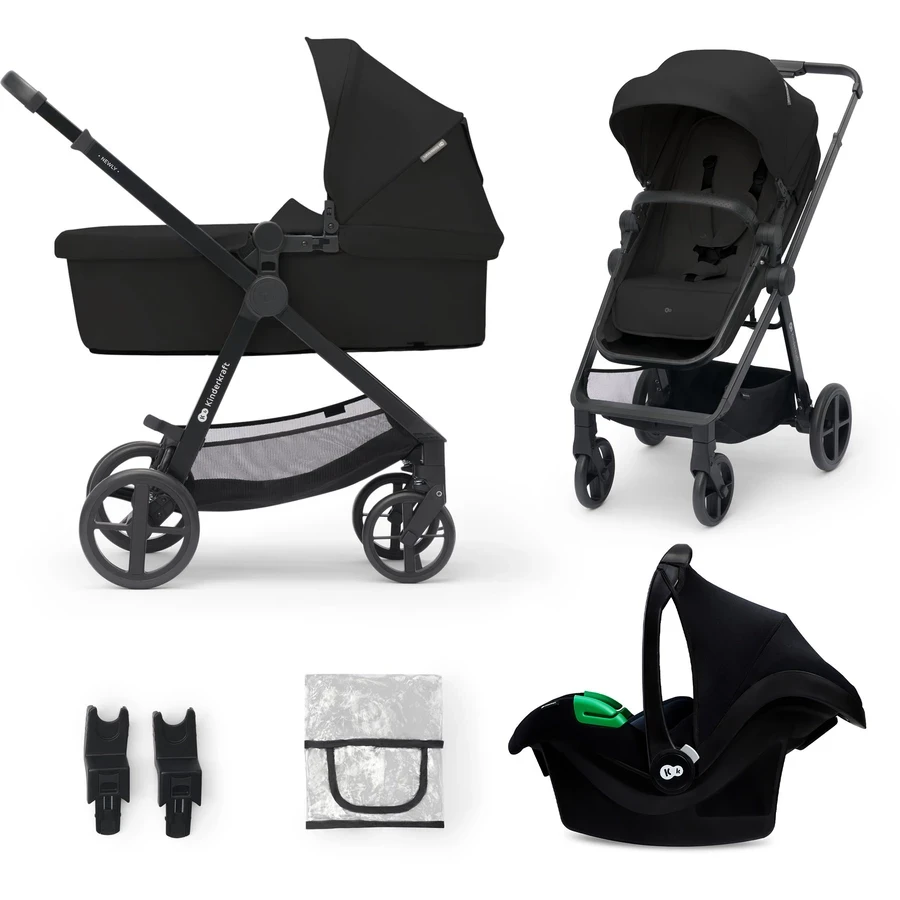 Kinderkraft Kolica za bebe 3u1 Newly, Crna