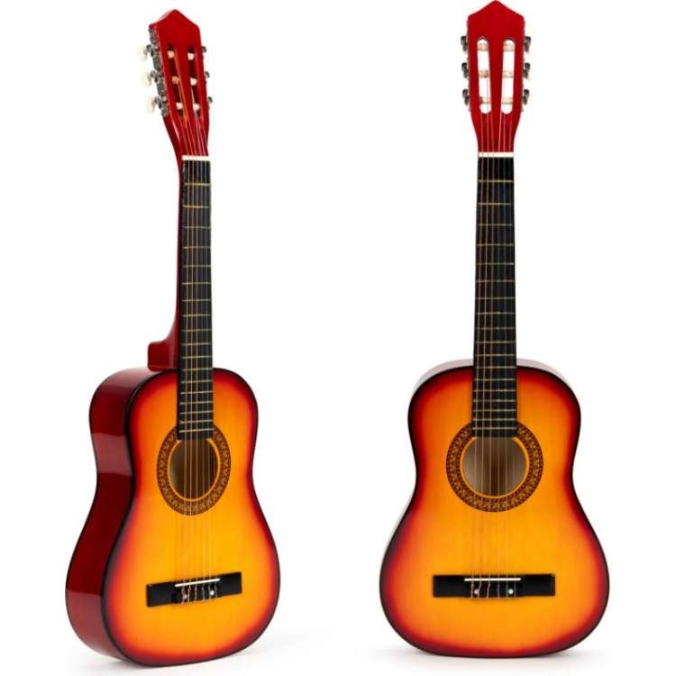ECO TOYS Velika drvena gitara za decu, natural
