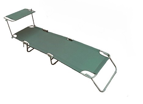 Ležaljka za plažu sa tendom siva