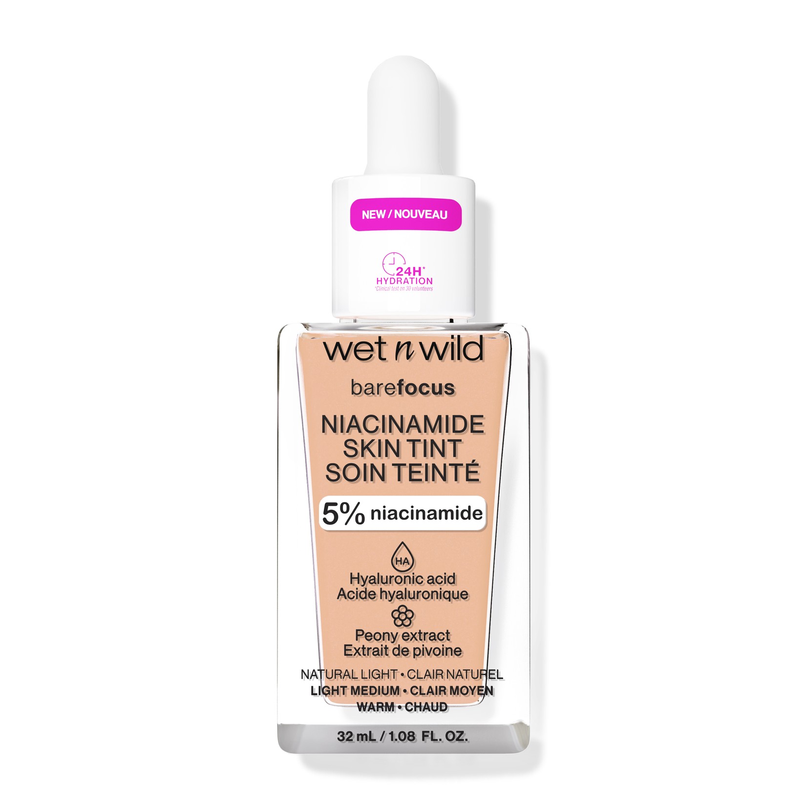 wet n wild Bare focus niacinamide skin tint Yonirani serum natural light meduim 32ml