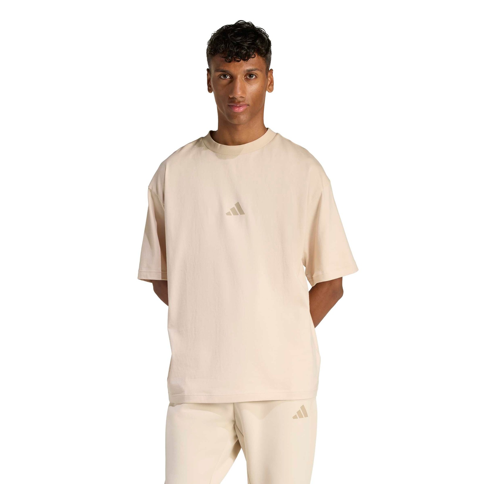 Adidas Muška majica M Fi Sl T KD7648, Okrugli izrez, Okrugli izrez, Bež