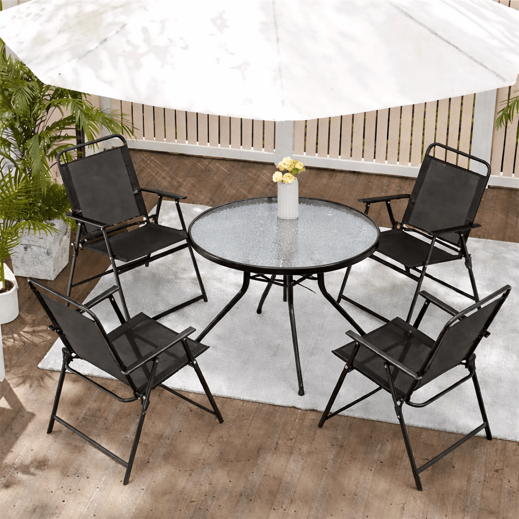 Baštenski set Sto i 4 stolice, Crni