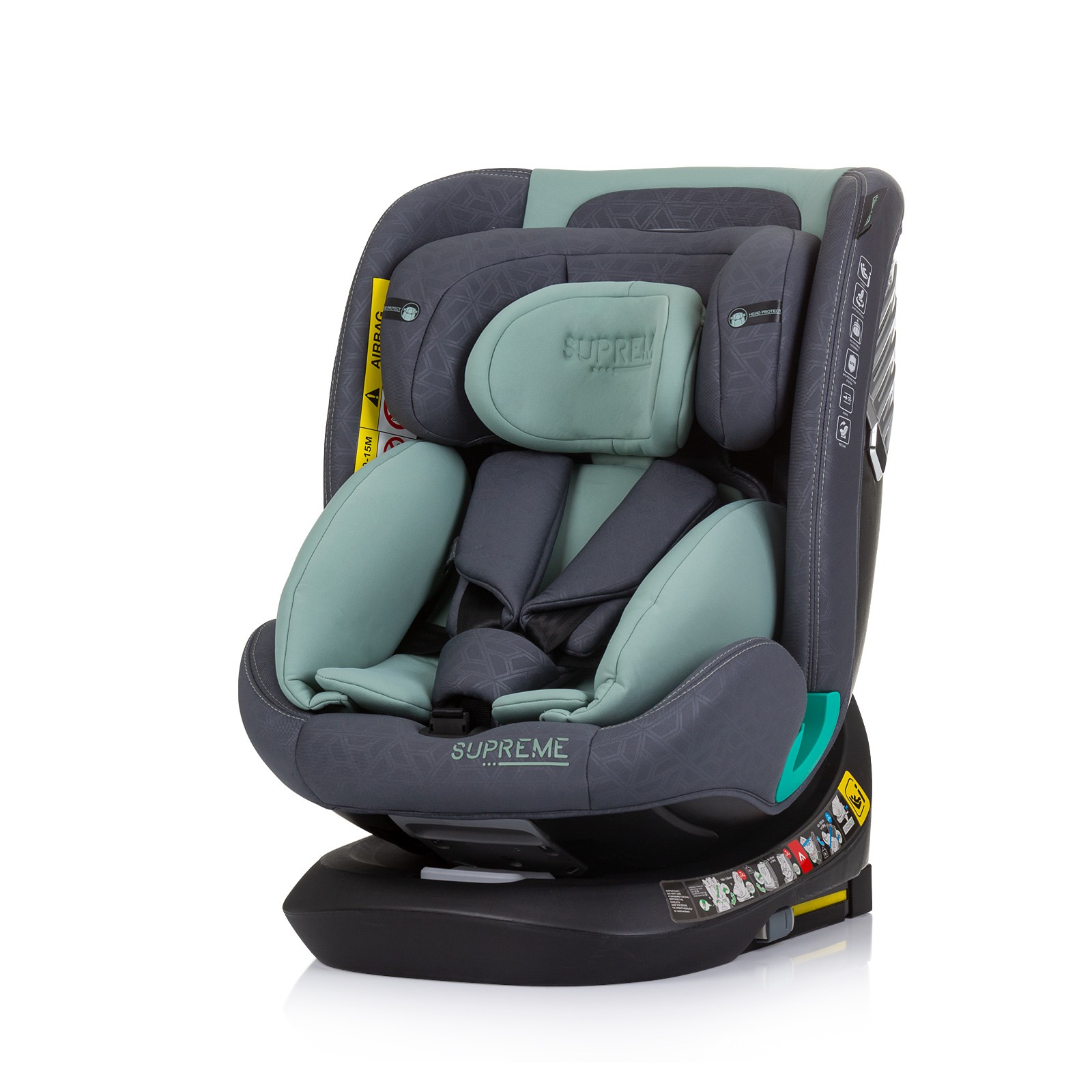Chipolino Auto sedište Supreme Pastel green 40-150cm, 0-12 godina, Isofix, Zelena