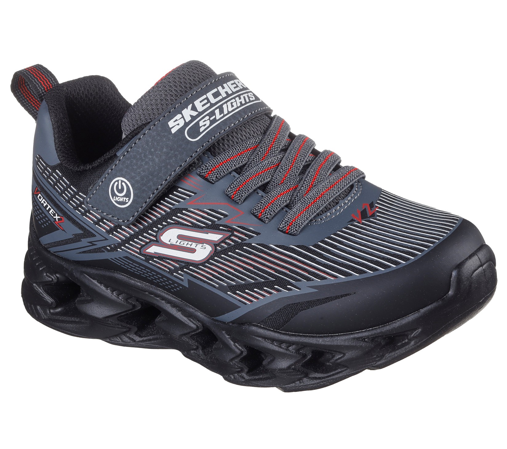 Skechers Patike za dečake S Lights-Vortex 2.0-Veltrox, 400605L-BKCC, Tamnosive