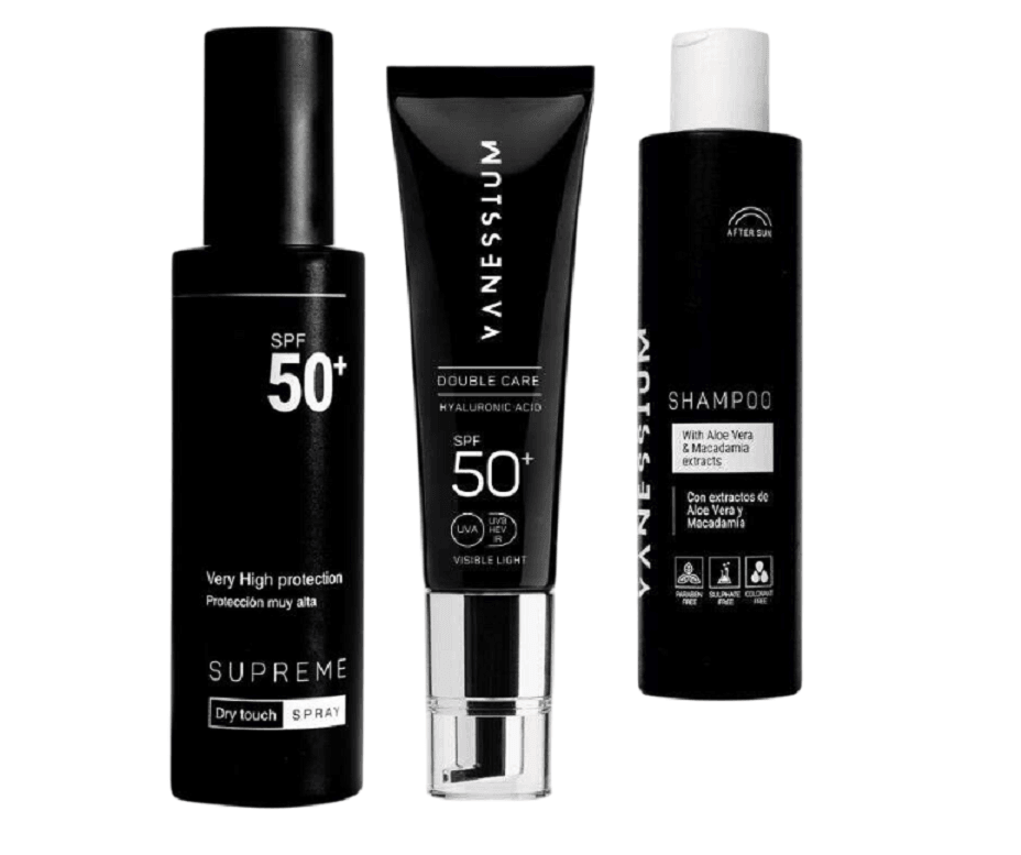 Vanessium Set Sprej za sunčanje - lice i telo 100ml, Šampon posle sunčanja 200ml, Krema za lice Hyaluron-om  SPF50+ 50ml