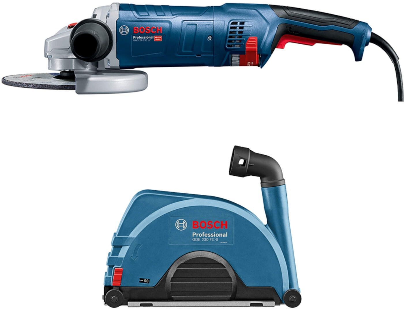 Bosch Set GWS 24-230 JZ električna ugaona brusilica + GDE 230 FC-S nastavak za usisavanje 0615A5004S