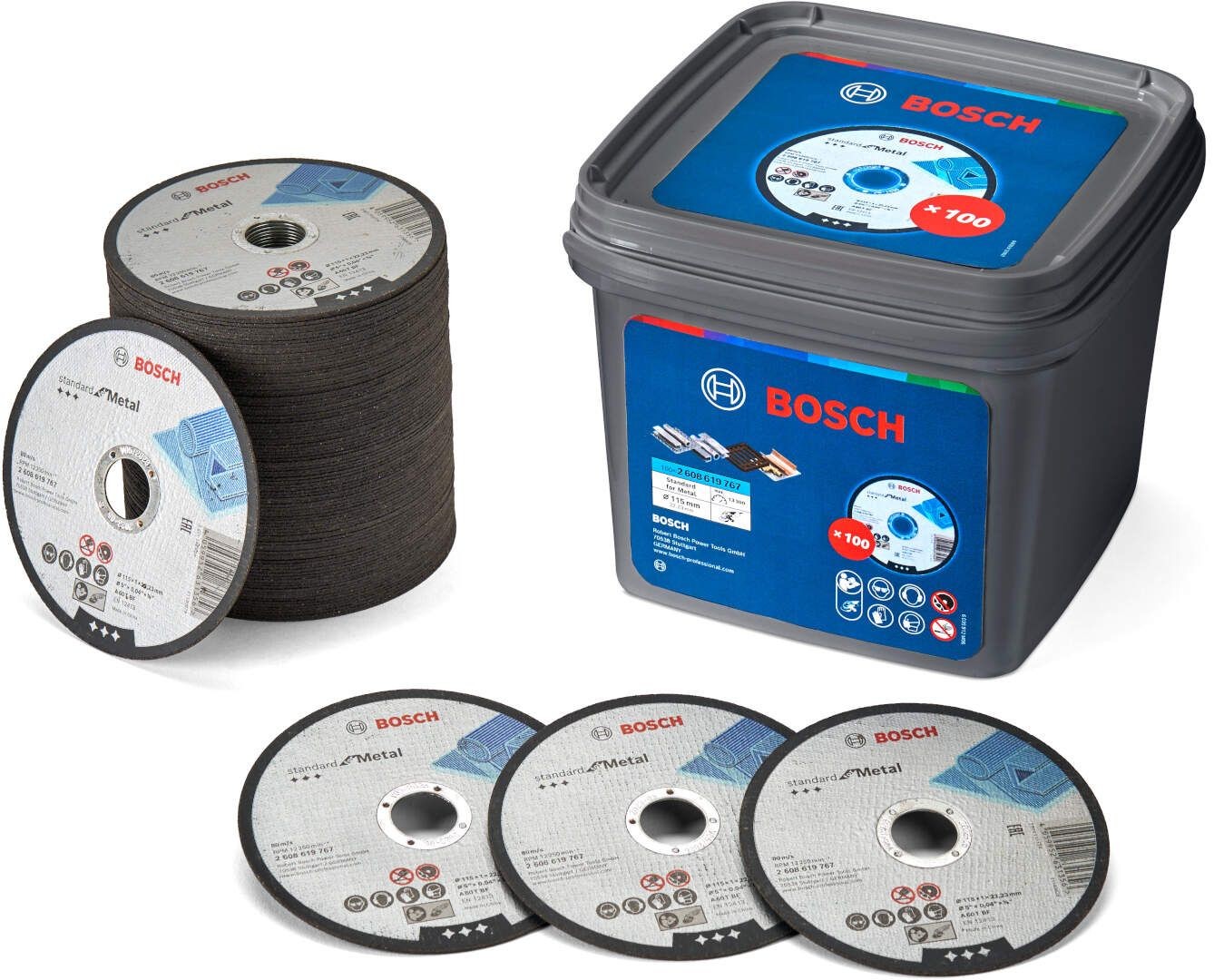 Bosch pakovanje 100 komada reznih ploča, ravna Standard for Metal A 60 T BF, 115x22,23x1,0mm 061599765H