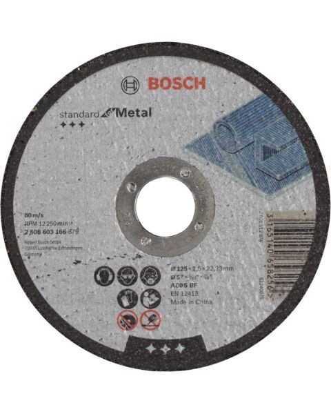 Bosch Rezna ploča ravna Standard for Metal A 30 S BF, 125 mm, 22.23 mm, 2.5 mm, 2608603166, 25 komada