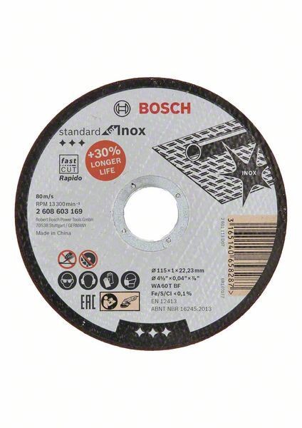 Bosch Rezna ploča ravna Standard for Inox - Rapido WA 60 T BF, 115 mm, 22.23 mm, 1,0 mm, 25 komada