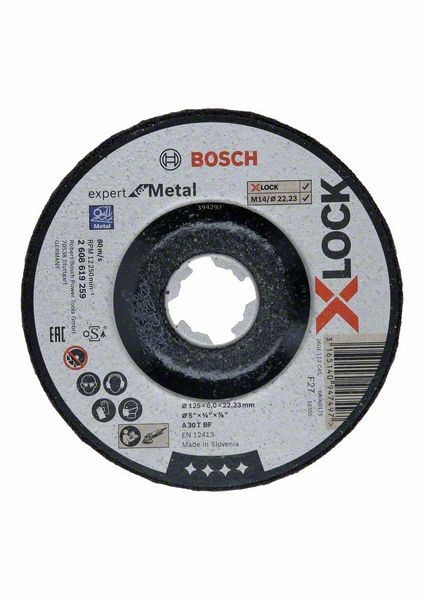 Bosch Disk za uvučeno brušenje X-LOCK Expert for Metal 125x6x22.23 A 30 T BF, 125 mm,  6.0 mm, 10 komada