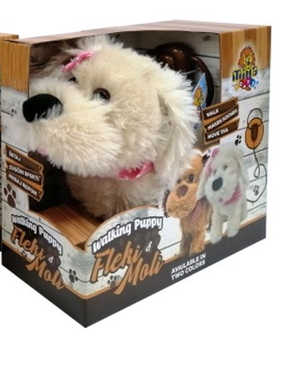 MILLA TOYS Plišana kuca koja šeta - Fleki bela