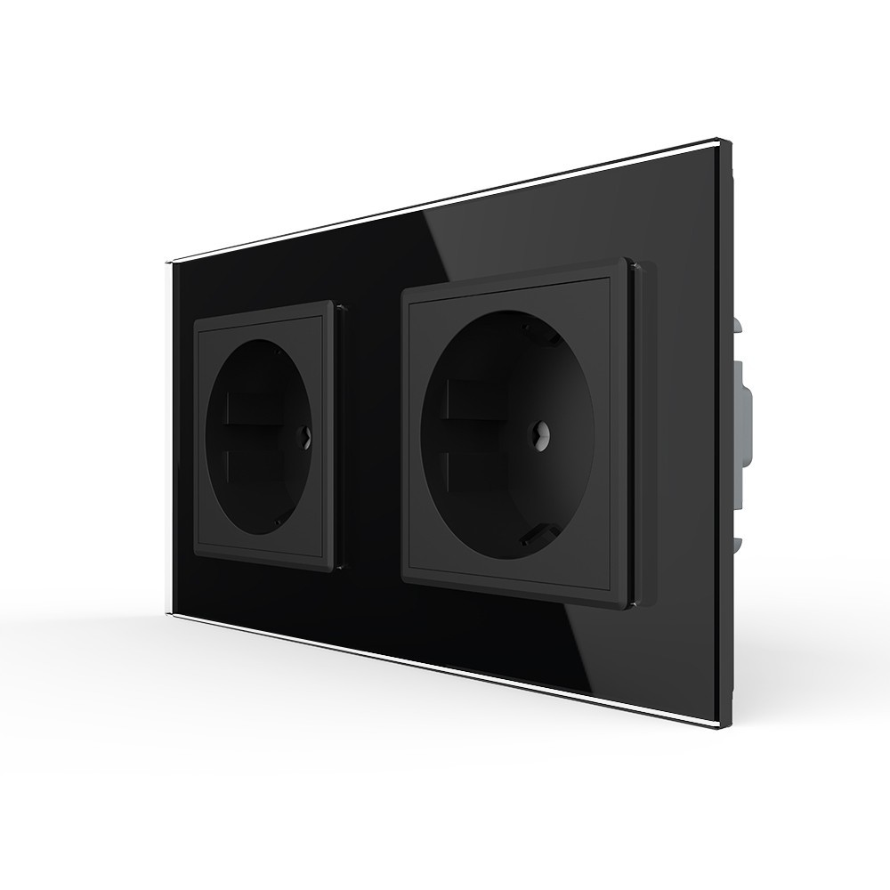 LIVOLO Dvostruka šuko utičnica, Crna