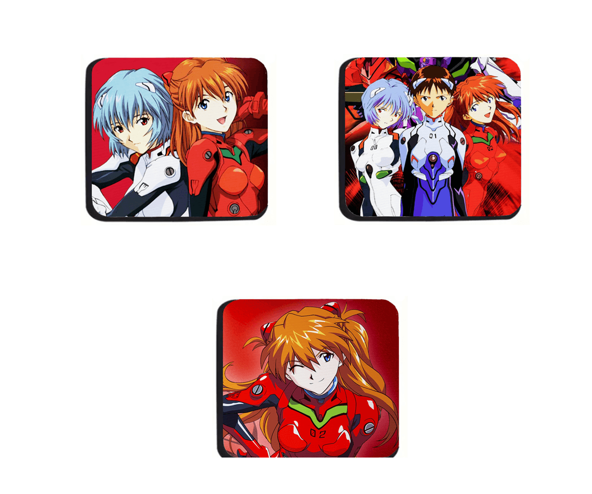 Podmetači za čaše anime Neon Genesis Evangelion, 3 komada, Višebojni