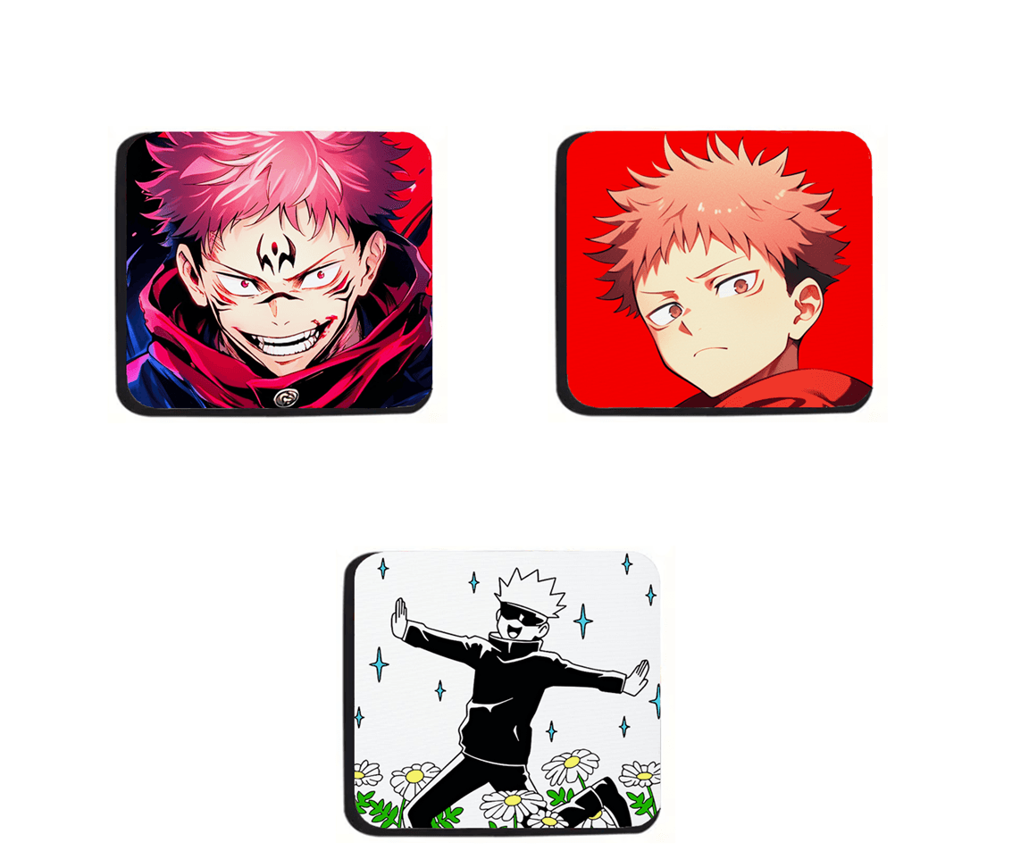 Podmetači za čaše anime Jujutsu Kaisen, 3 komada, Višebojni