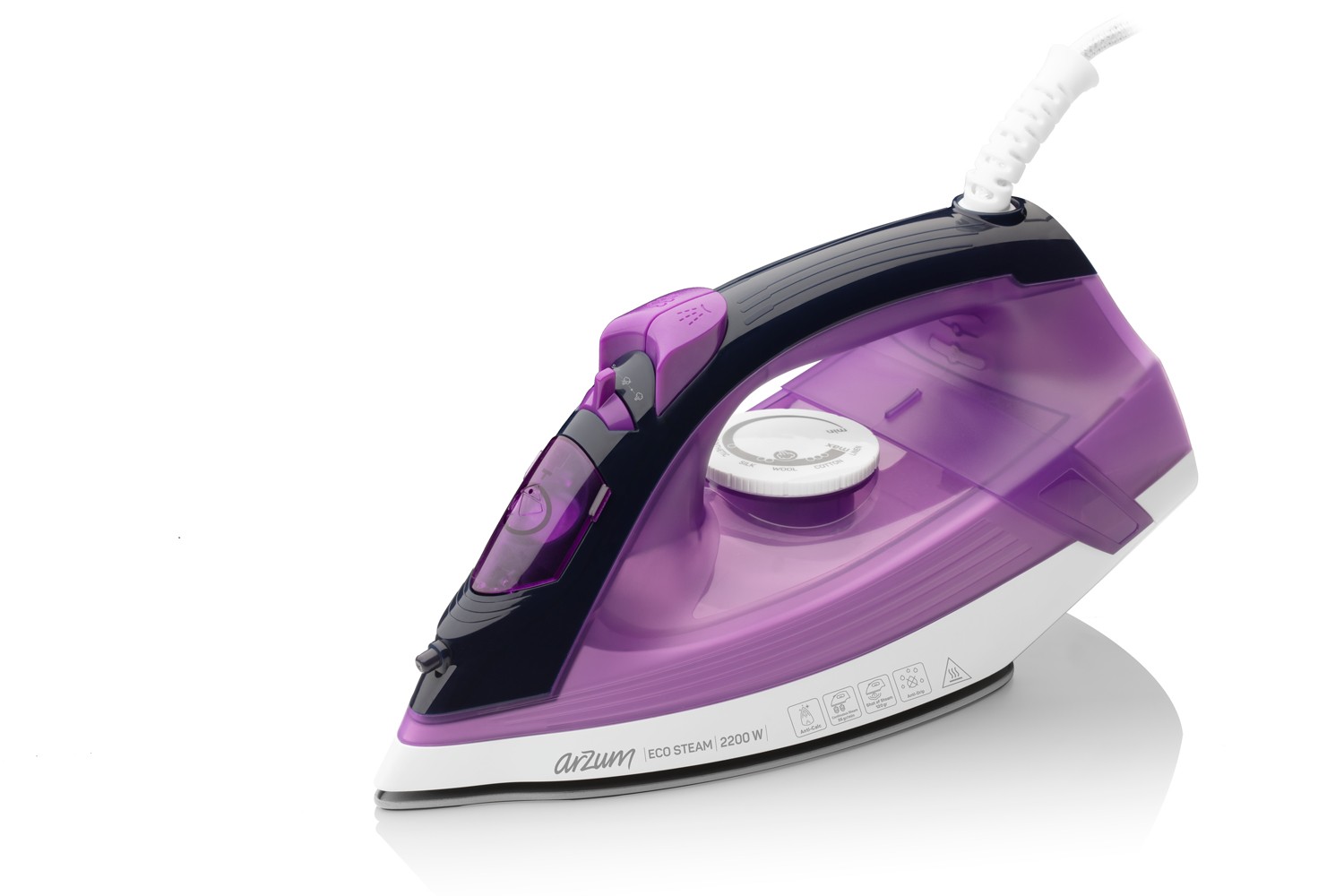 Arzum Parna pegla sa keramičkom podlogom Eco Steam, 2200W, Ljubičasta