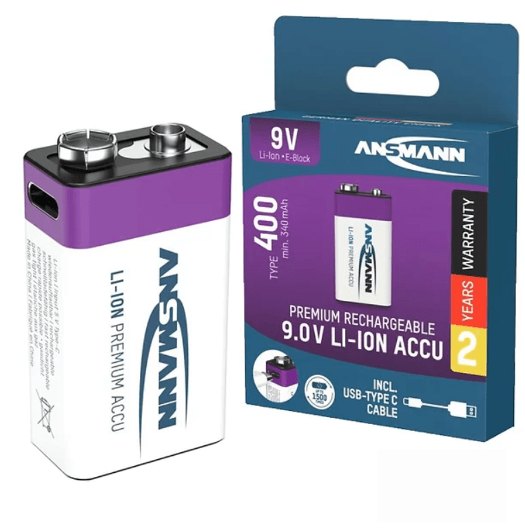 ANSMANN Punjiva Li-Ion 9V - block 400mAh  sa USB tip C ulazom za punjenje