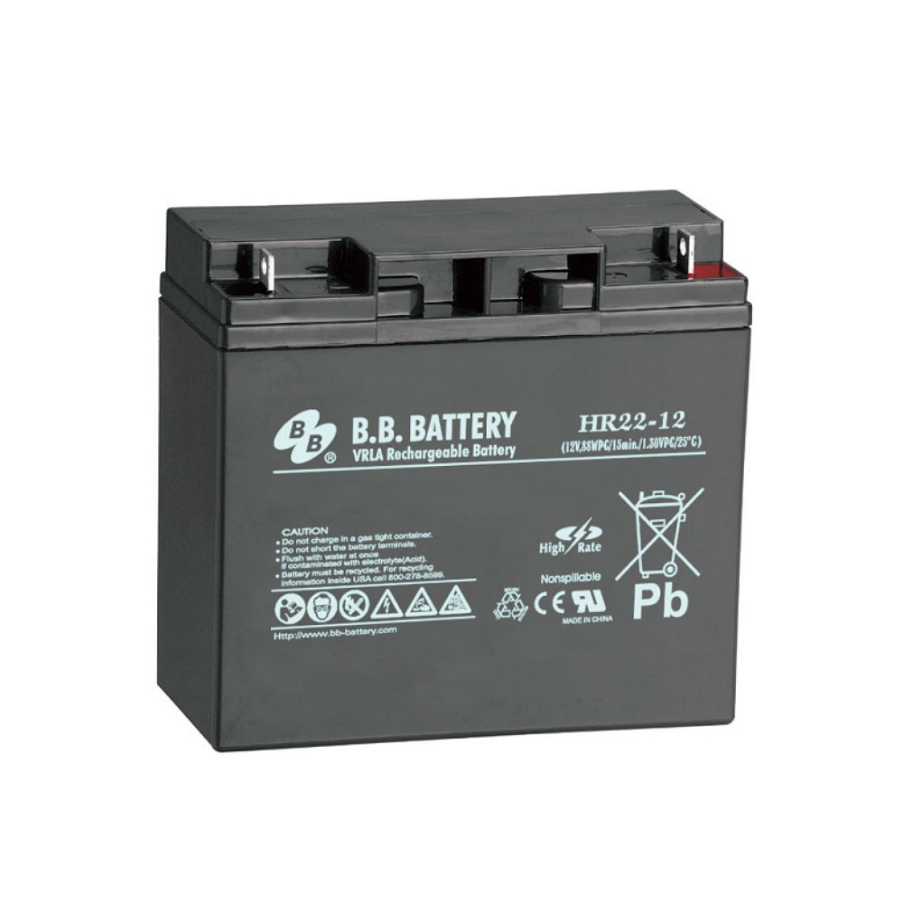 BB TECH Baterija terminal HR22-12 BB B1, 12 V, 22 Ah, Crna