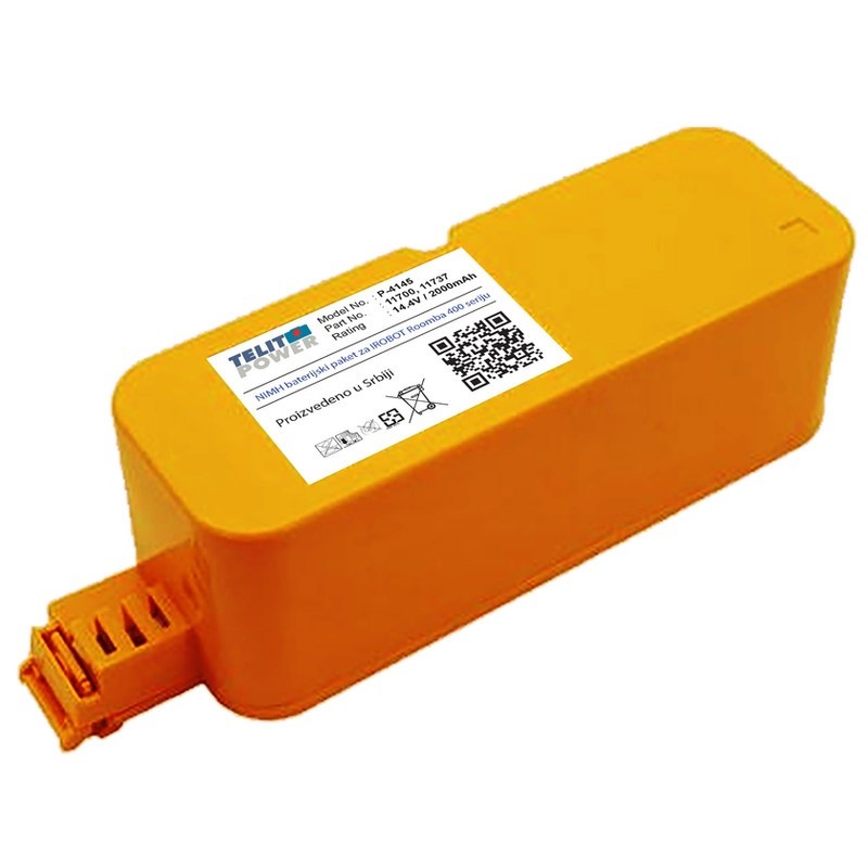 TELIT POWER Baterija NiMH 14.4V 2000mAh Panasonic za iRobot usisivač ROOMBA APC 400 seriju, Narandžasta