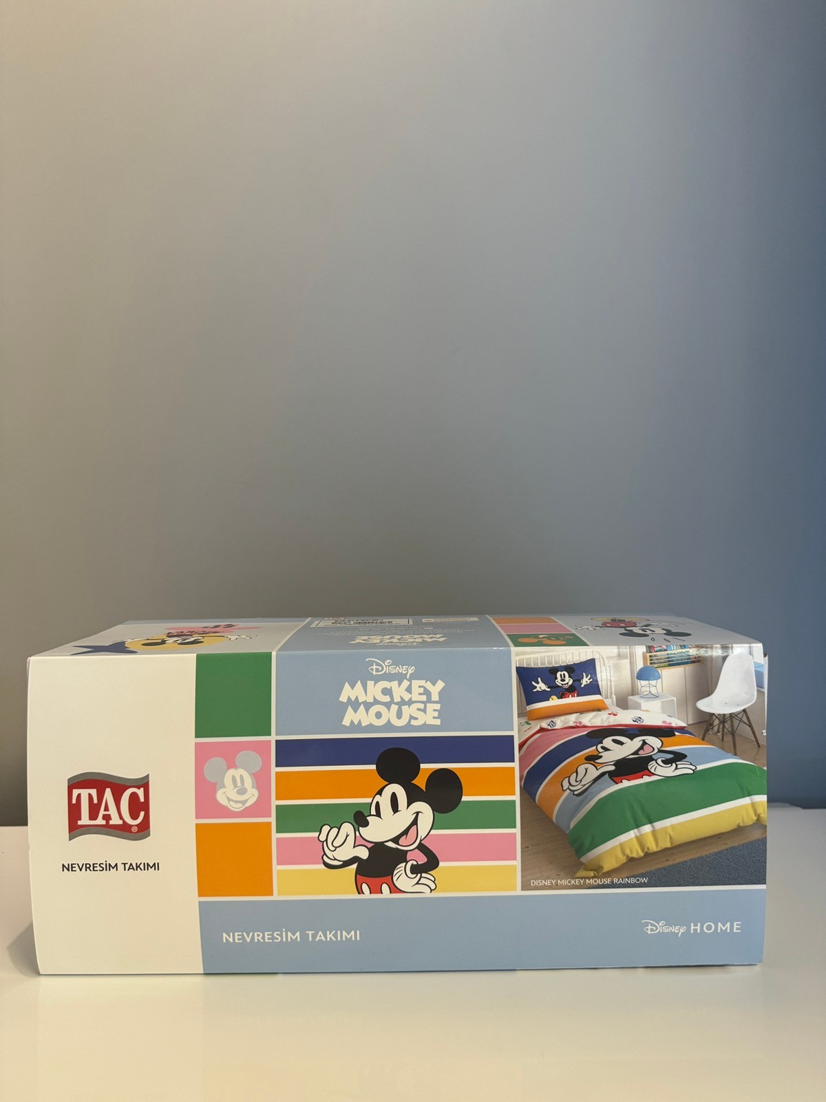Tac Set posteljine za dečake 60285226 Mickey Mouse Rainbow, 100x200cm, Šareni