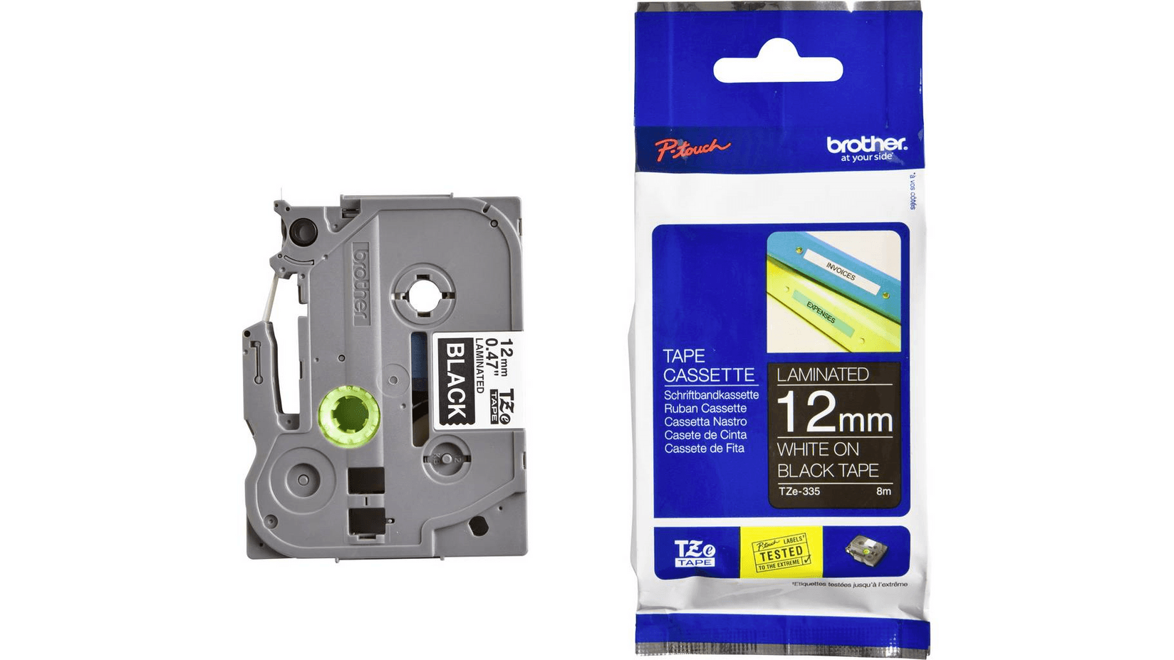 BROTHER Laminirana traka TZE335 12mm W/B crna