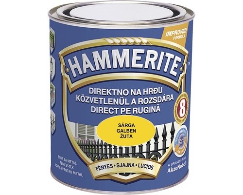 HAMMERITE 3u1 Sjajni lak za metal 0,75l, Žuti