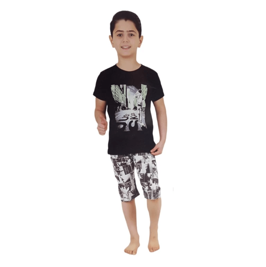 VRABAC Pidžama za bebe Just skate, Crna