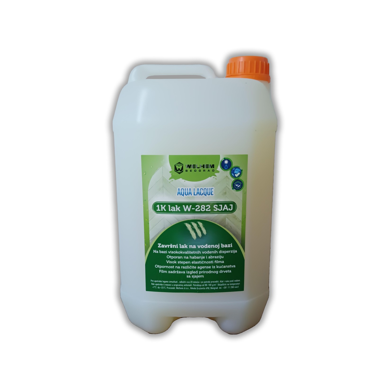 WELHEM Aqua W-282 Vodeni lak za parkete, Jednokomponentni, Sjaj, 5L